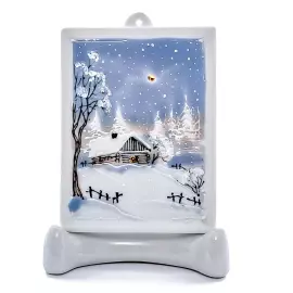 Плакетка из фарфора "Зимняя сказка"